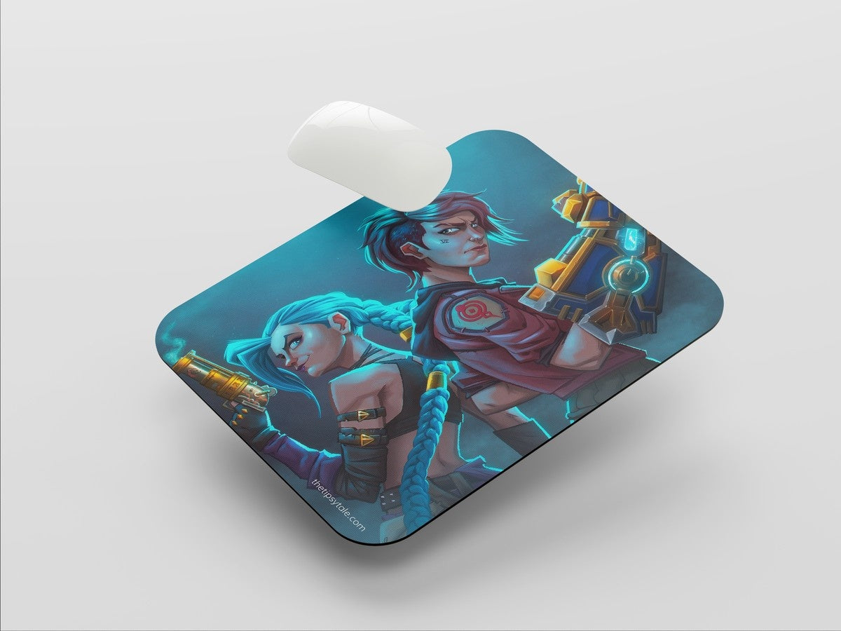 "JINX VI COMBO - FAN ART" Mousepad: Enhance Your Workspace with Style