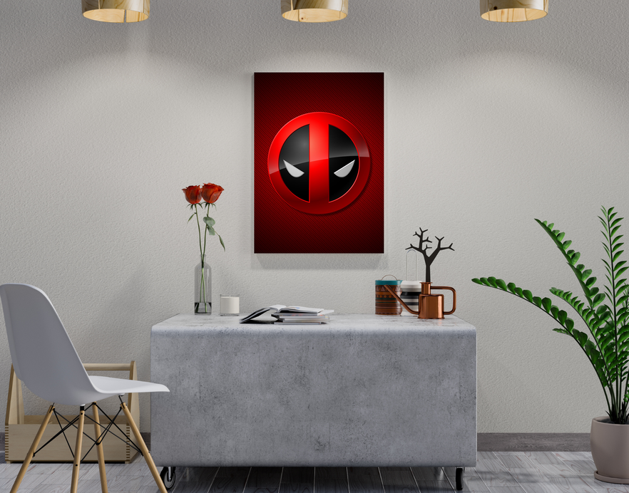 "DEADPOOL VIBRANT LOGO" -Shiny & Sturdy Metallic Poster Art That Pops & Sticks