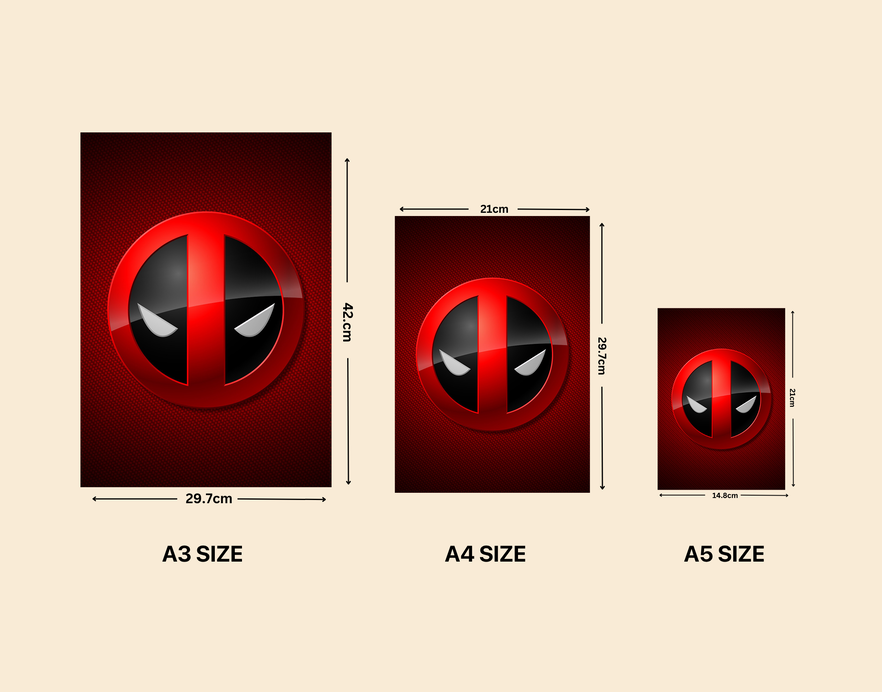 "DEADPOOL VIBRANT LOGO" -Shiny & Sturdy Metallic Poster Art That Pops & Sticks