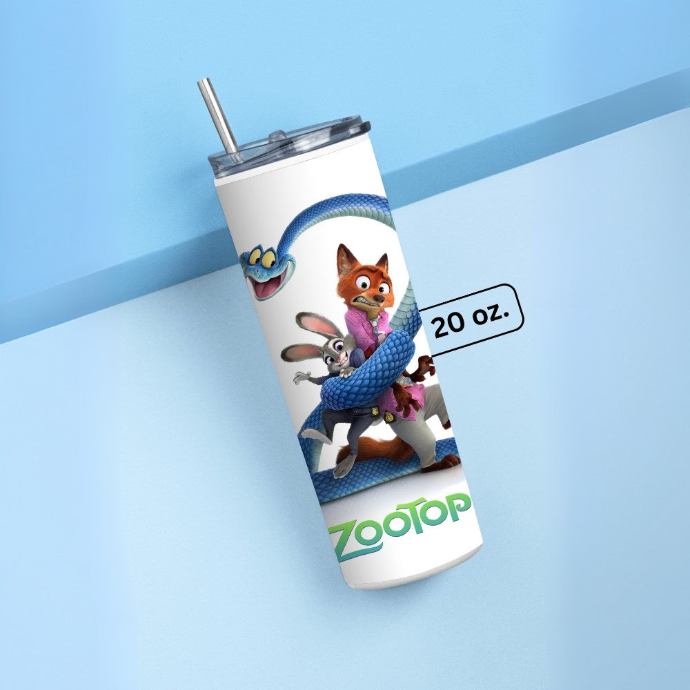 "Zootopia- Snake your way out" Tumbler with Metal Straw