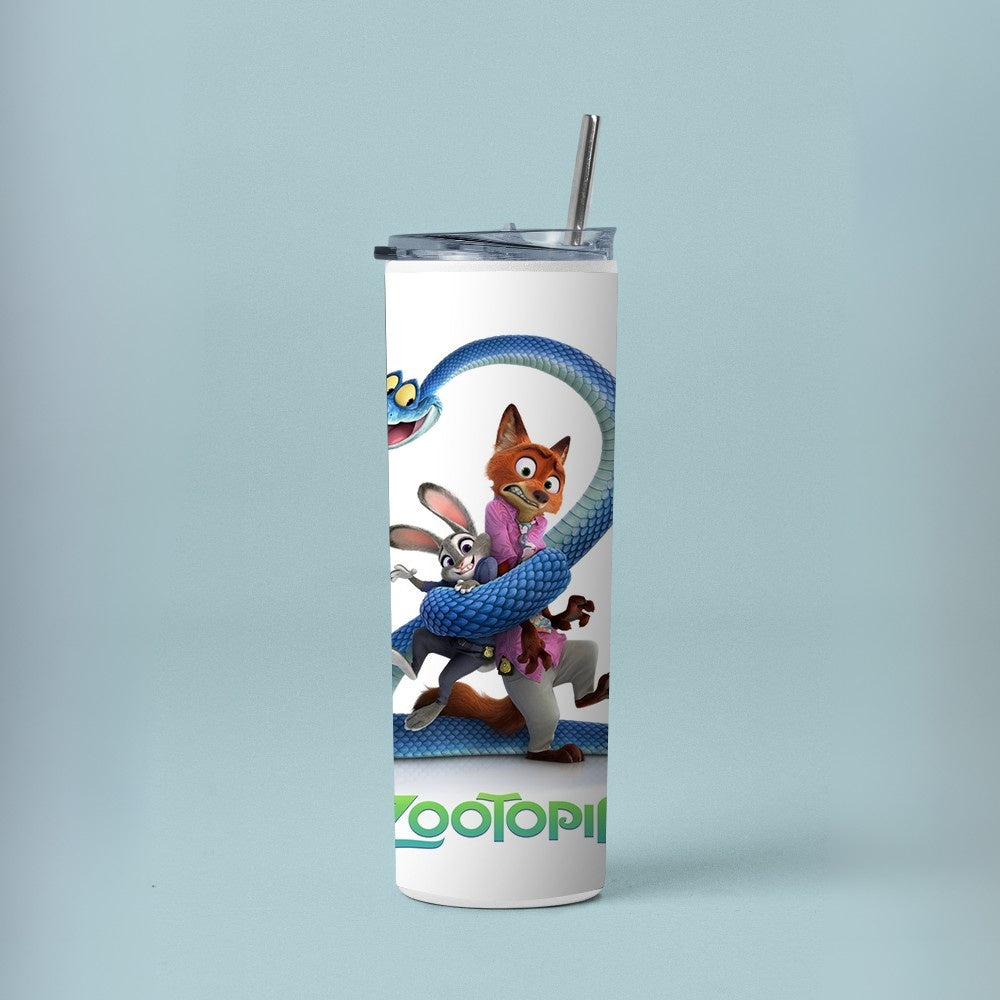 "Zootopia- Snake your way out" Tumbler with Metal Straw