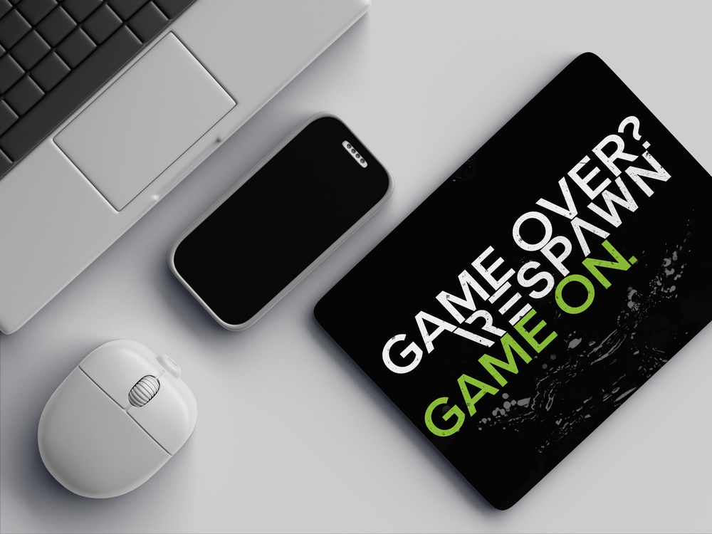 "RESPAWN, GAME ON" Mousepad Enhance Your Workspace with Style