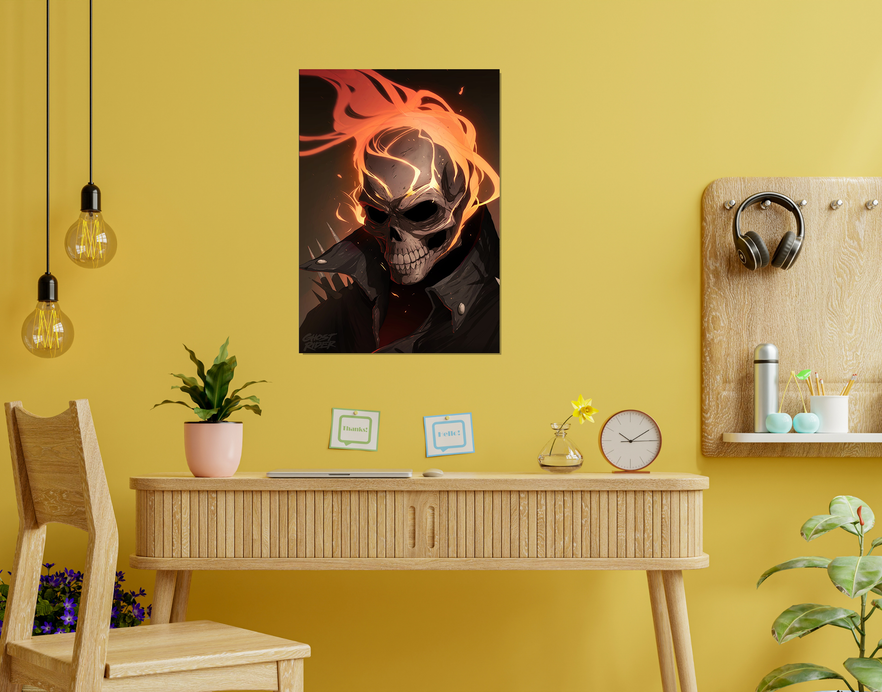 "GHOST RIDER MARVEL" -Shiny & Sturdy Metallic Poster Art That Pops & Sticks