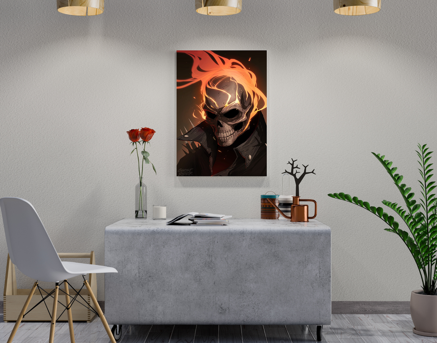 "GHOST RIDER MARVEL" -Shiny & Sturdy Metallic Poster Art That Pops & Sticks