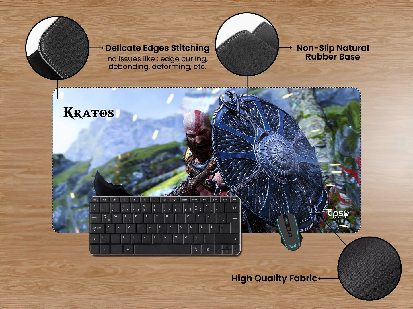 "KRATOS - GOD OF WAR " Gaming Mousepad Elevate Your Gaming Experience