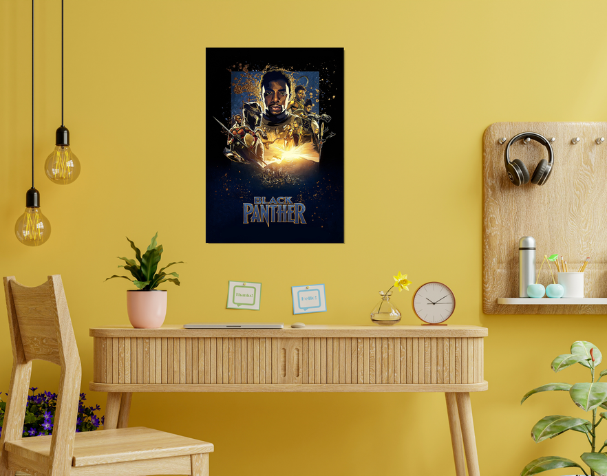 "VIBRANIUM - BLACK PANTHER" -Shiny & Sturdy Metallic Poster Art That Pops & Sticks