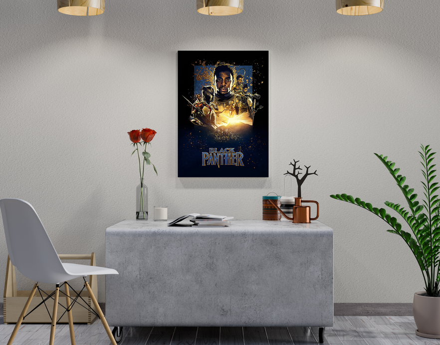 "VIBRANIUM - BLACK PANTHER" -Shiny & Sturdy Metallic Poster Art That Pops & Sticks