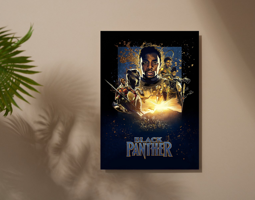 "VIBRANIUM - BLACK PANTHER" -Shiny & Sturdy Metallic Poster Art That Pops & Sticks