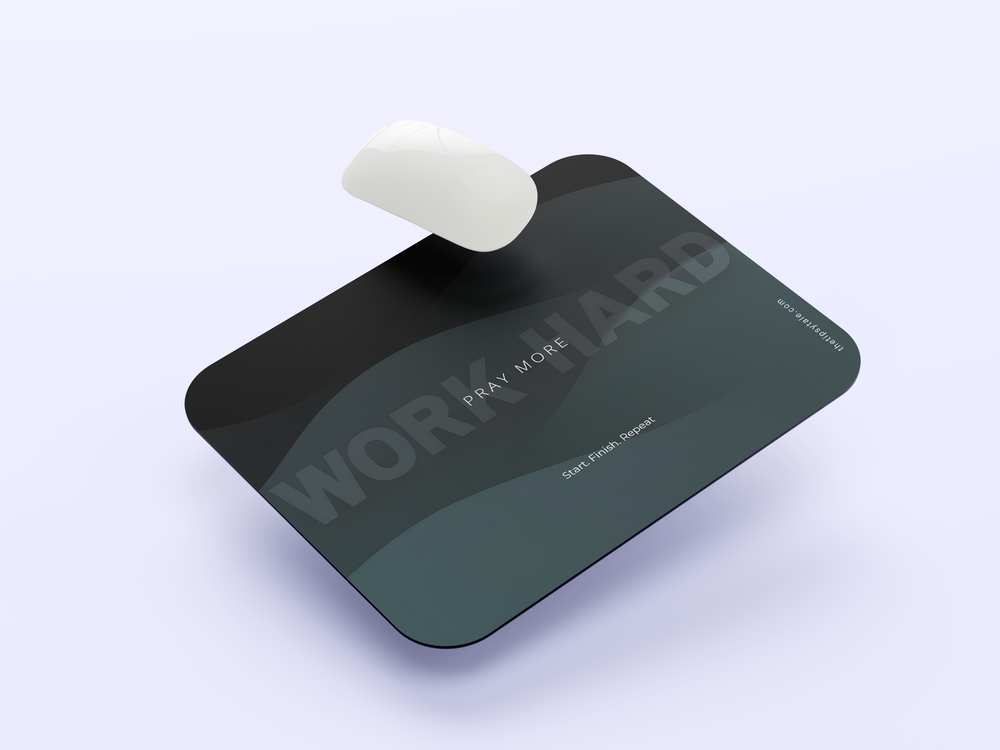 "PRAY MORE - WORK HARD" Mousepad Enhance Your Workspace with Style