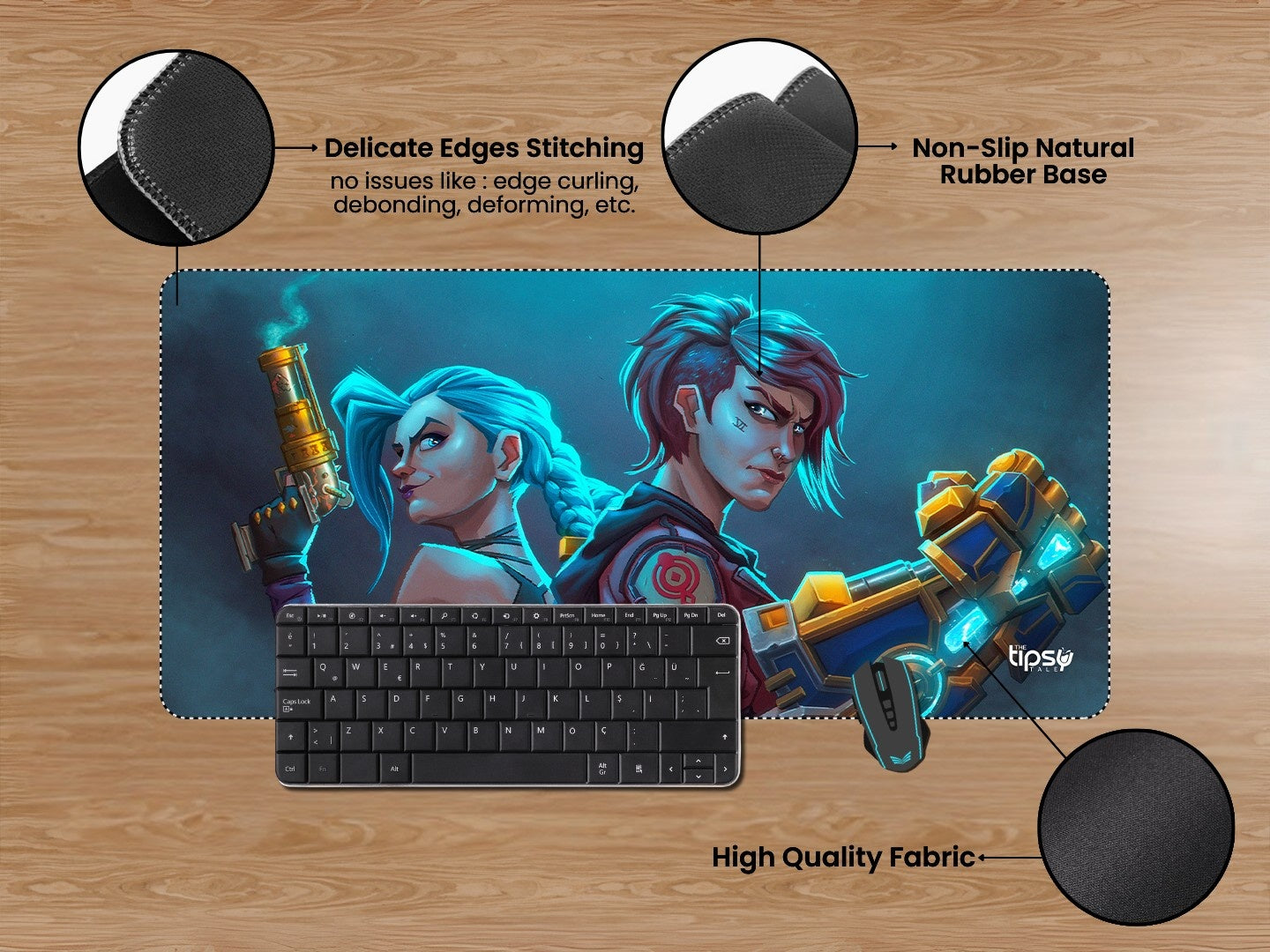 "JINX VI COMBO - FAN ART" Gaming Mousepad Elevate Your Gaming Experience