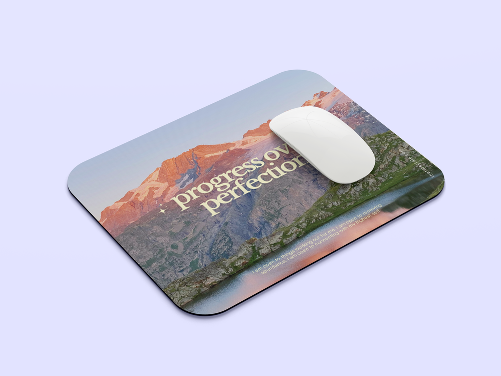 "PROGRESS OVER PERFECTION" Mousepad Enhance Your Workspace with Style