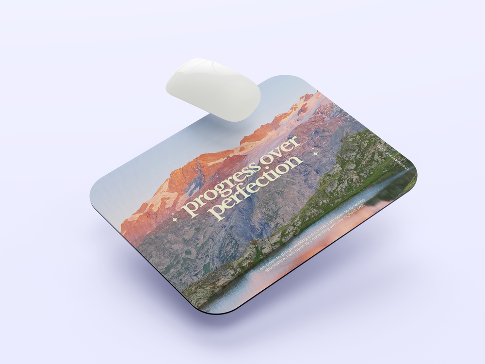 "PROGRESS OVER PERFECTION" Mousepad Enhance Your Workspace with Style