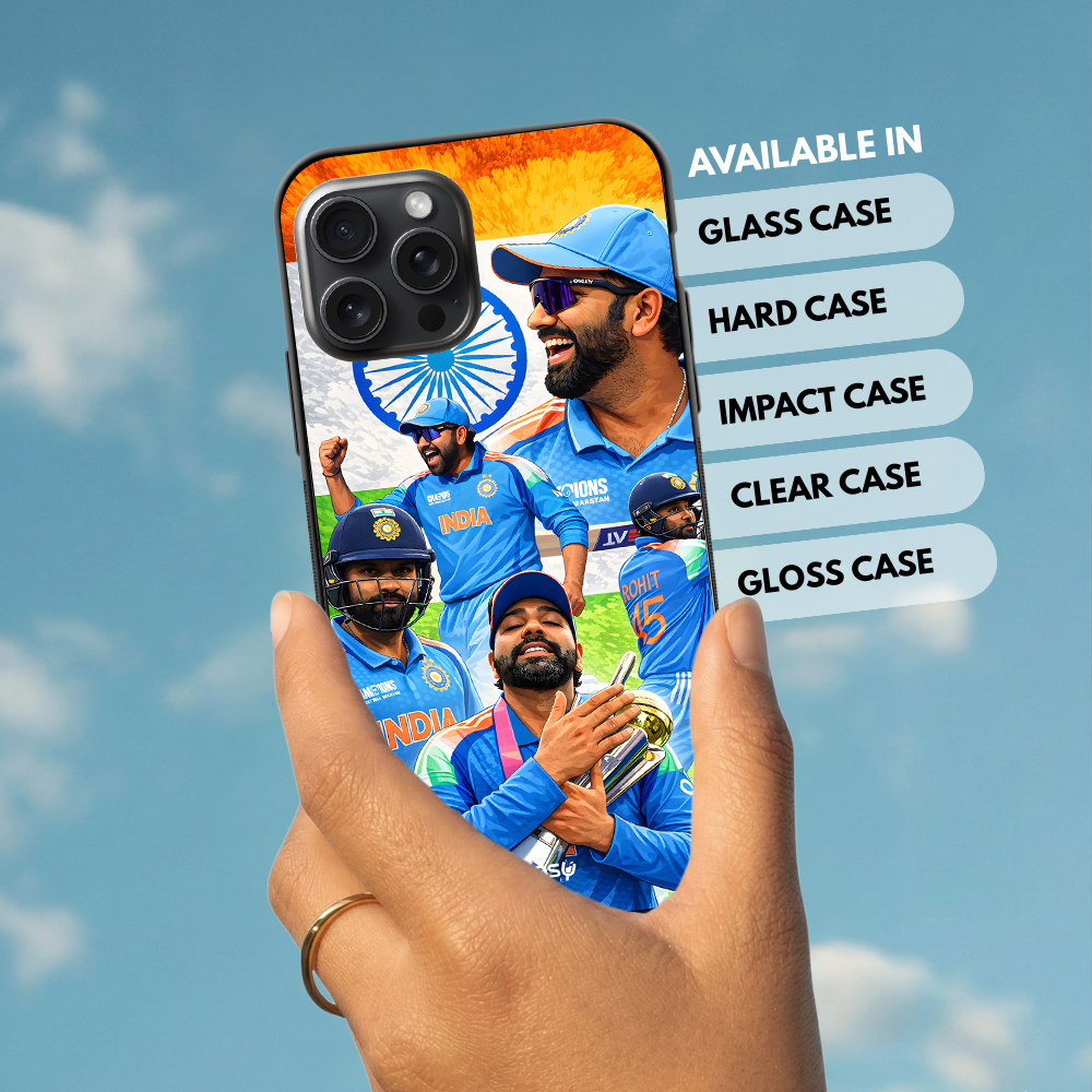 "CRICKET FANBASE ROHIT SHARMA" -Mobile Covers Shock Resistant, Slim & Stylish Cases