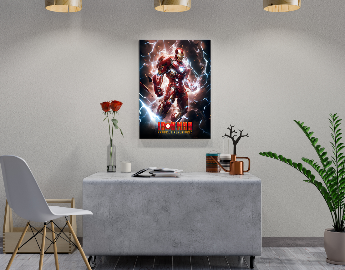 "IRON MAN - ARMORED ADVENTURES" -Shiny & Sturdy Metallic Poster Art That Pops & Sticks