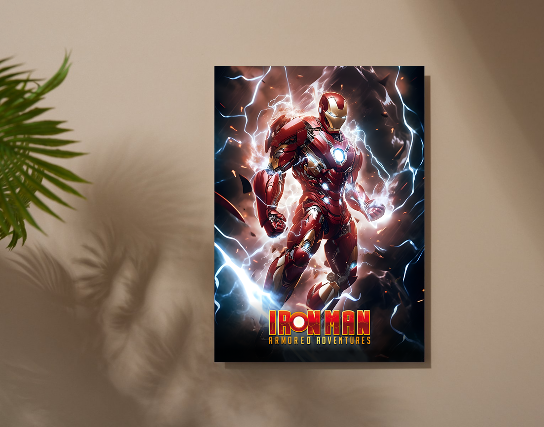 "IRON MAN - ARMORED ADVENTURES" -Shiny & Sturdy Metallic Poster Art That Pops & Sticks