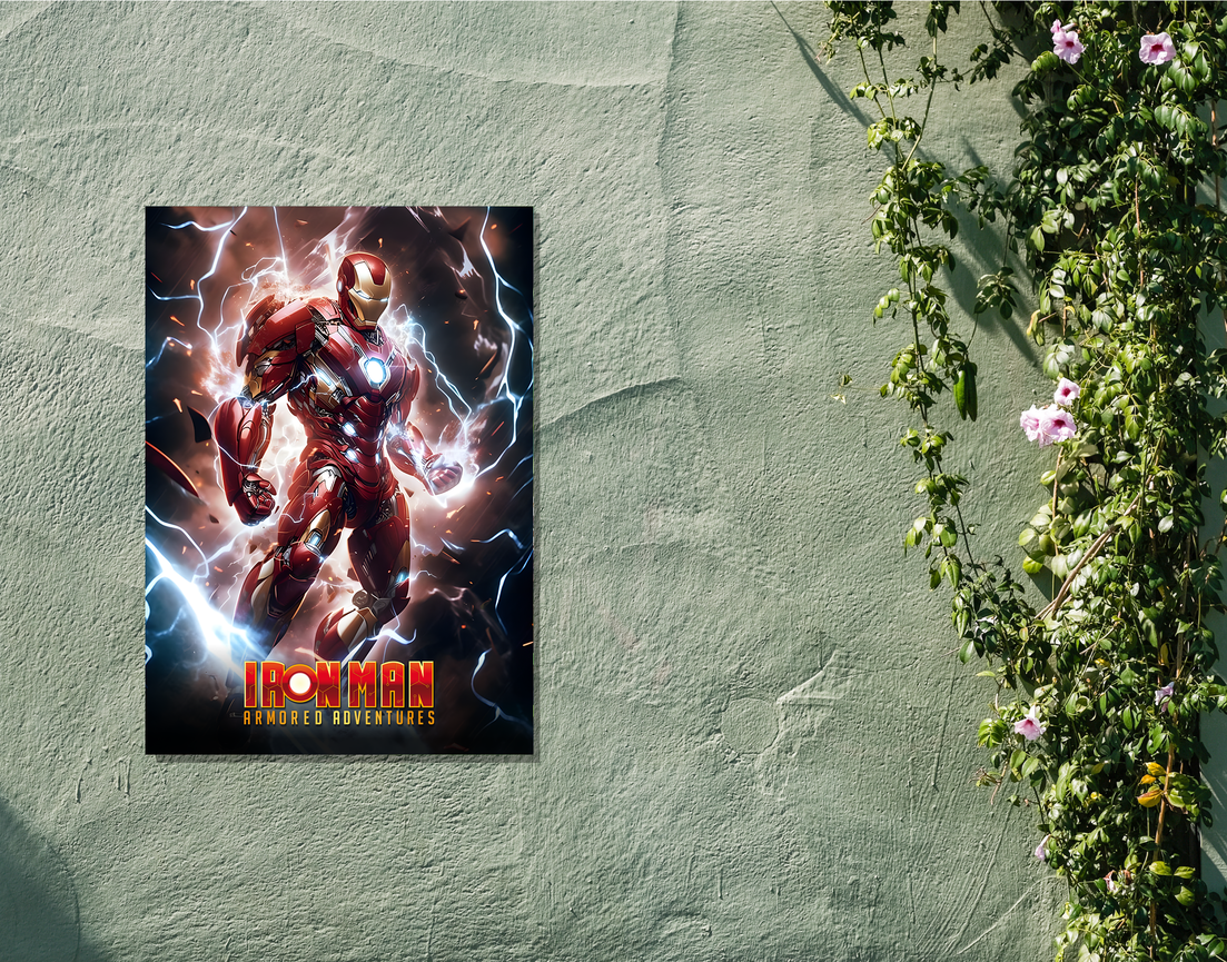"IRON MAN - ARMORED ADVENTURES" -Shiny & Sturdy Metallic Poster Art That Pops & Sticks