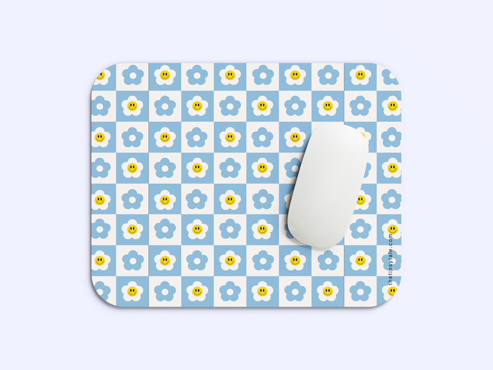 "HAPPY FLOWER ABSTRACT" Mousepad Enhance Your Workspace with Style