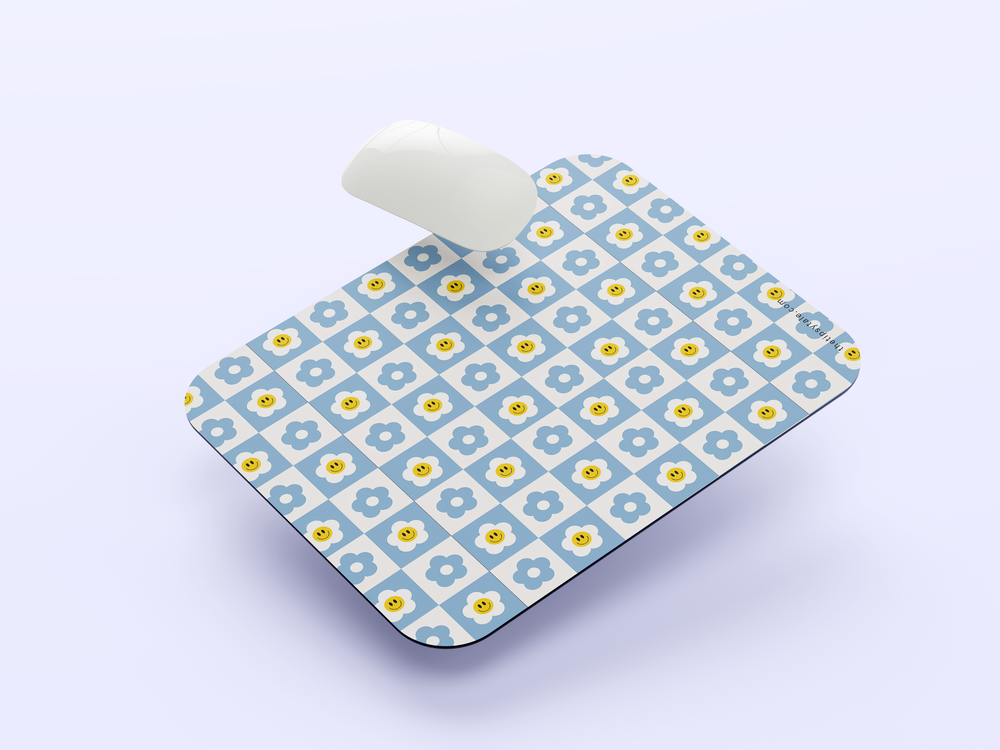"HAPPY FLOWER ABSTRACT" Mousepad Enhance Your Workspace with Style