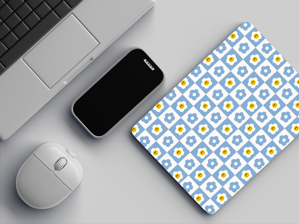 "HAPPY FLOWER ABSTRACT" Mousepad Enhance Your Workspace with Style