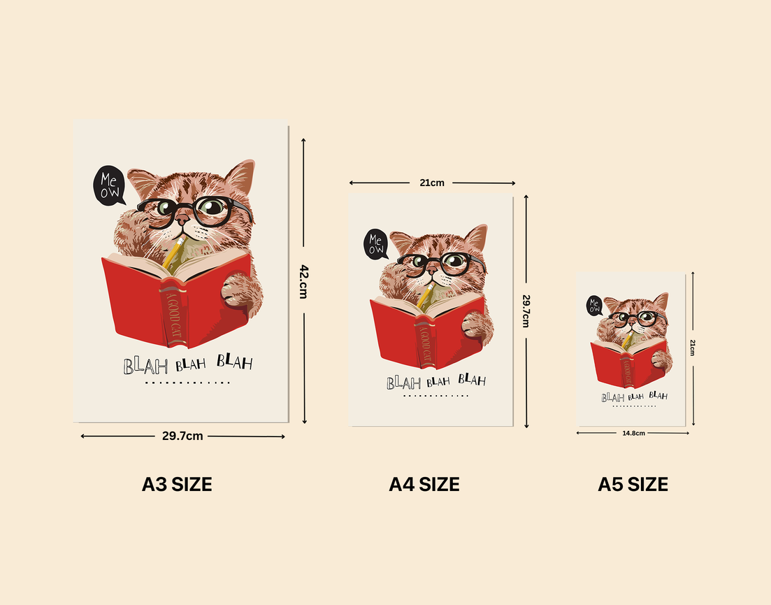 "A GOOD CAT - MEOW" -Shiny & Sturdy Metallic Poster Art That Pops & Sticks
