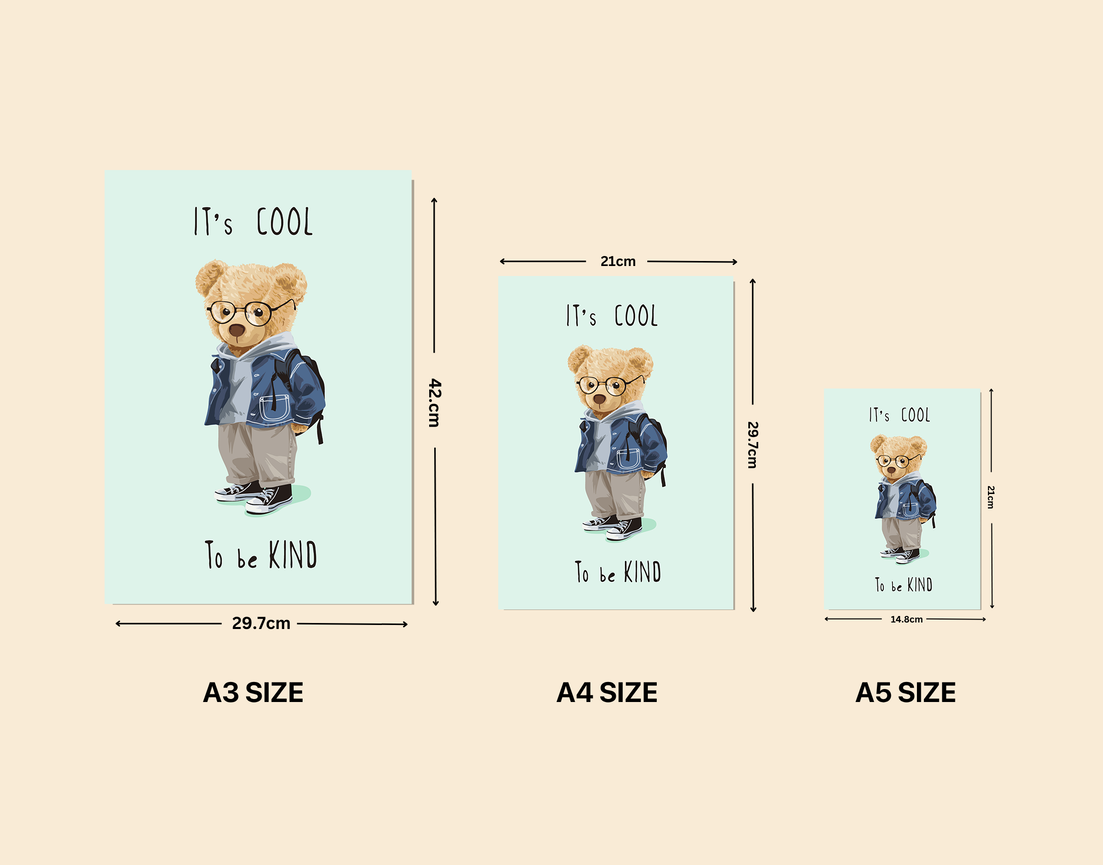 "IT'S COOL TO BE KIND" -Shiny & Sturdy Metallic Poster Art That Pops & Sticks