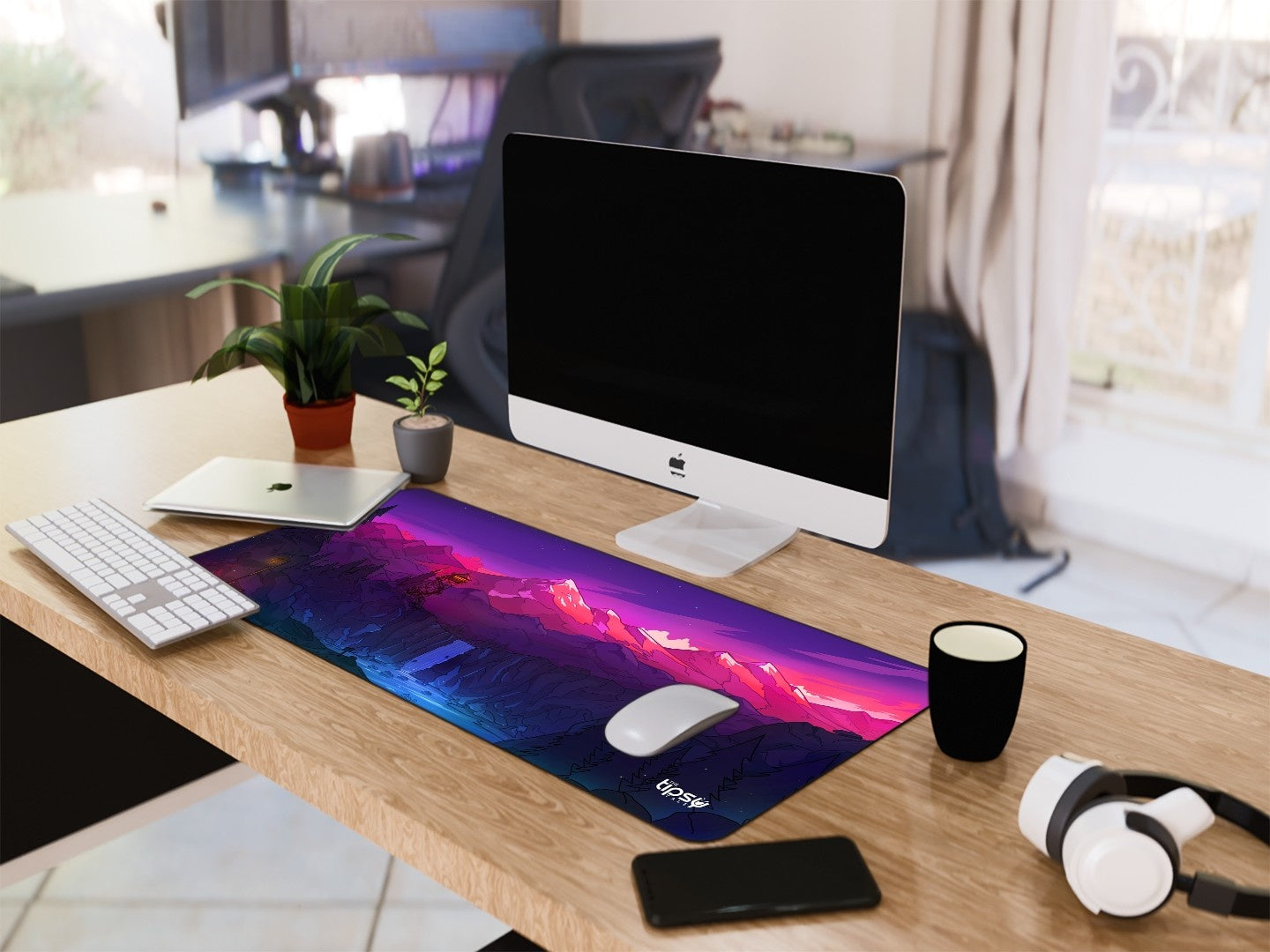 "GLACIAR WATERFALL - NIGHT TIME" Gaming Mousepad Elevate Your Gaming Experience