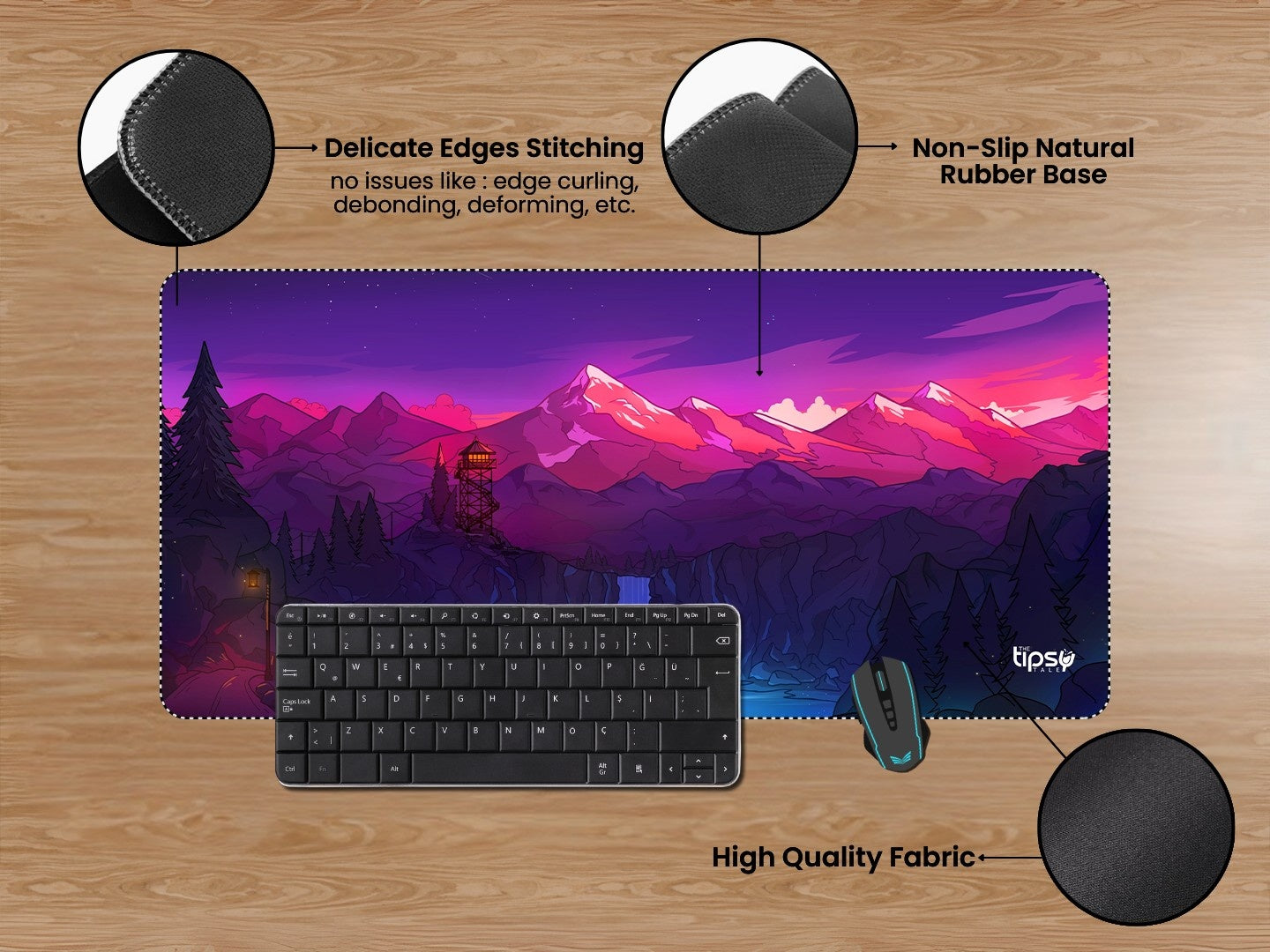 "GLACIAR WATERFALL - NIGHT TIME" Gaming Mousepad Elevate Your Gaming Experience