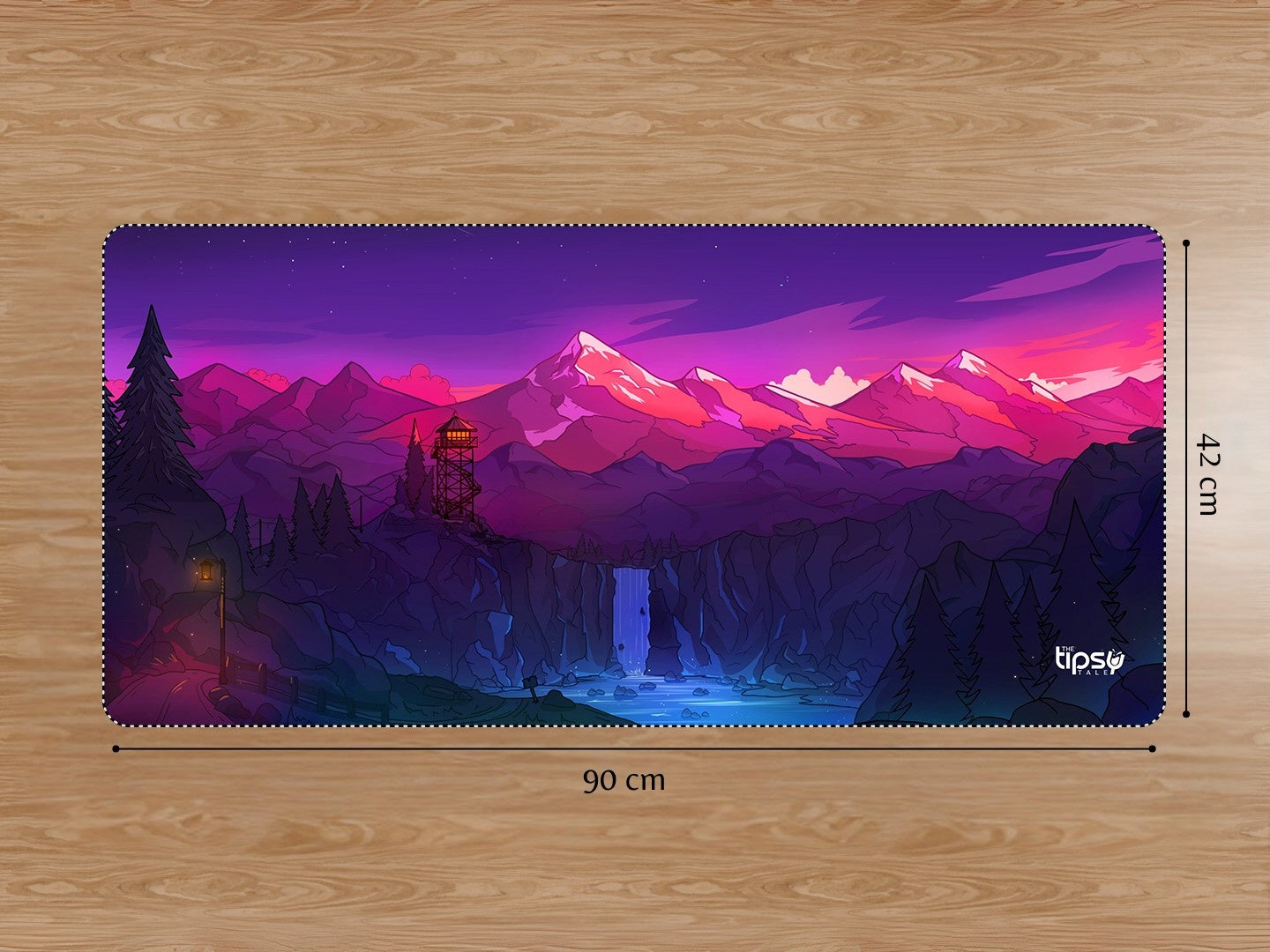 "GLACIAR WATERFALL - NIGHT TIME" Gaming Mousepad Elevate Your Gaming Experience