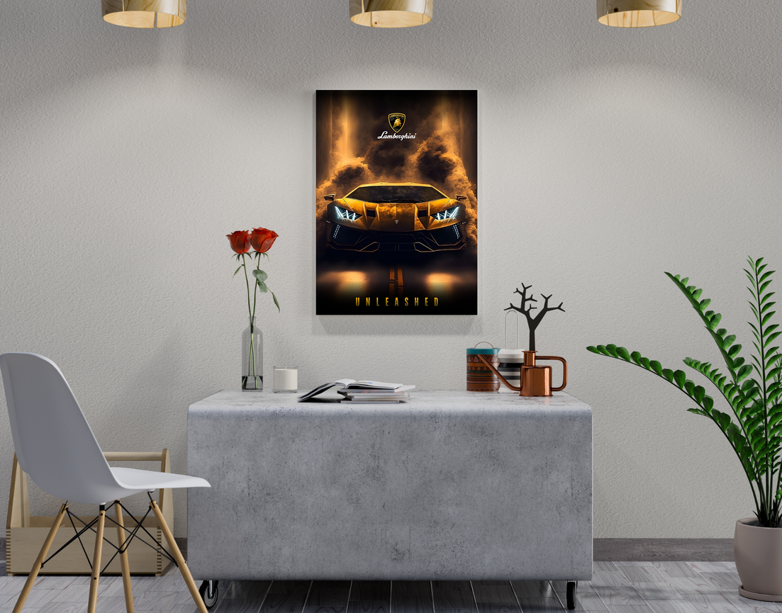 "LAMBO THE UNLEASHED" -Shiny & Sturdy Metallic Poster Art That Pops & Sticks