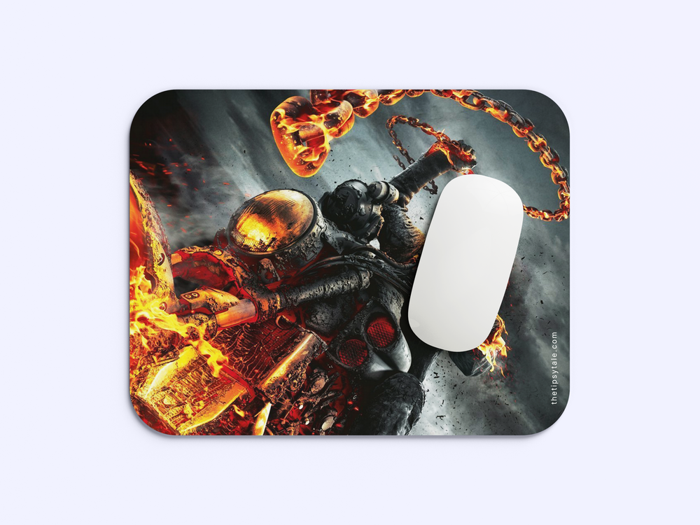 "GHOST RIDER COMING SOON" Mousepad Enhance Your Workspace with Style