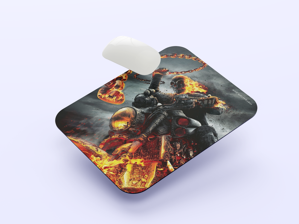 "GHOST RIDER COMING SOON" Mousepad Enhance Your Workspace with Style
