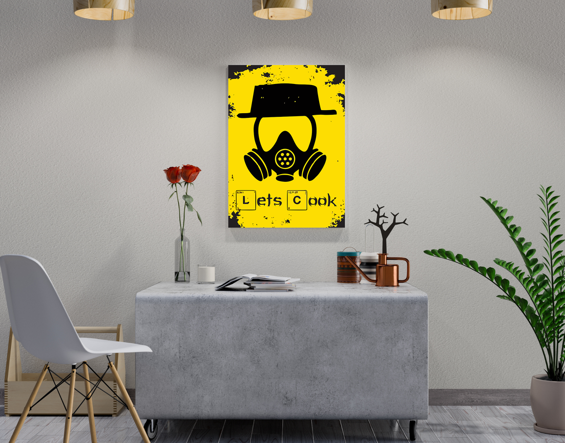 "LET'S COOK BREAKING BAD" -Shiny & Sturdy Metallic Poster Art That Pops & Sticks