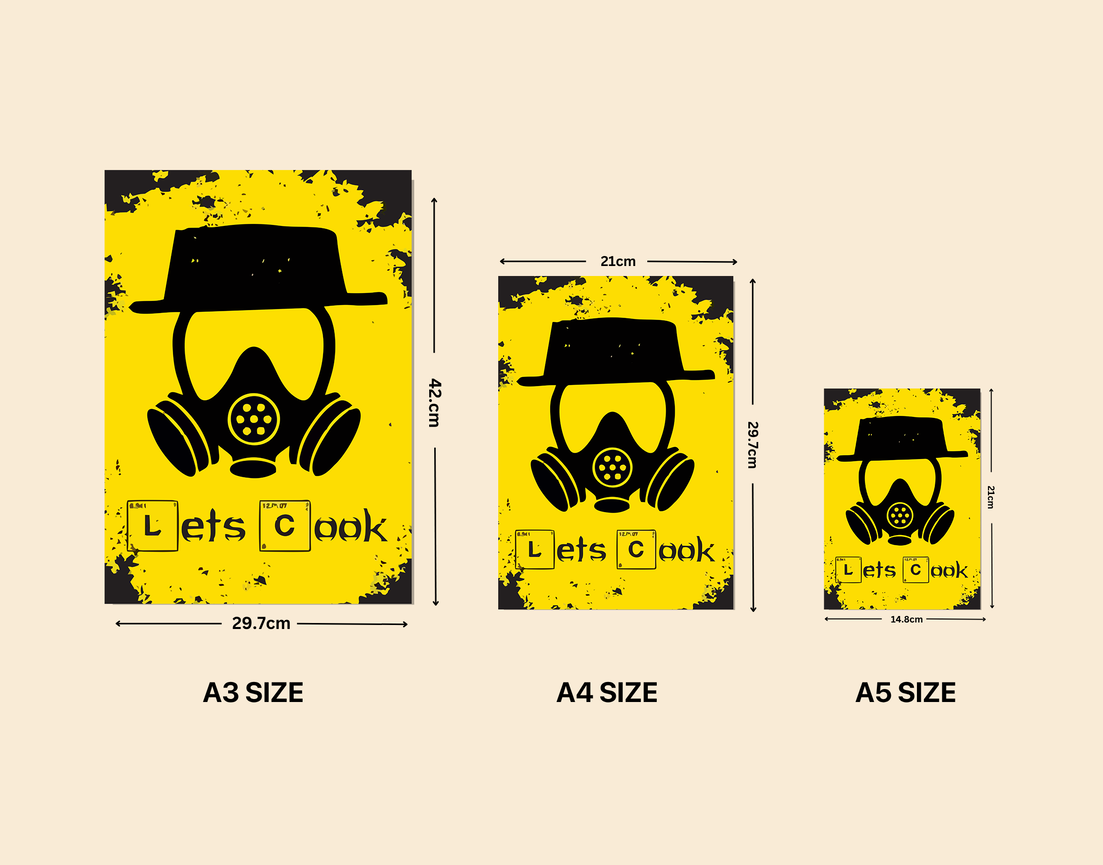 "LET'S COOK BREAKING BAD" -Shiny & Sturdy Metallic Poster Art That Pops & Sticks