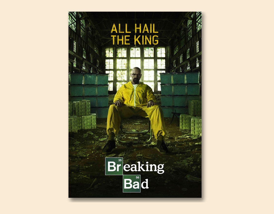 "ALL HAIL THE KING - BREAKING BAD" -Shiny & Sturdy Metallic Poster Art That Pops & Sticks