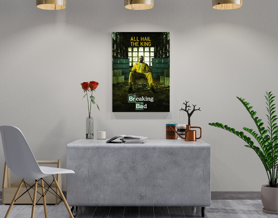 "ALL HAIL THE KING - BREAKING BAD" -Shiny & Sturdy Metallic Poster Art That Pops & Sticks
