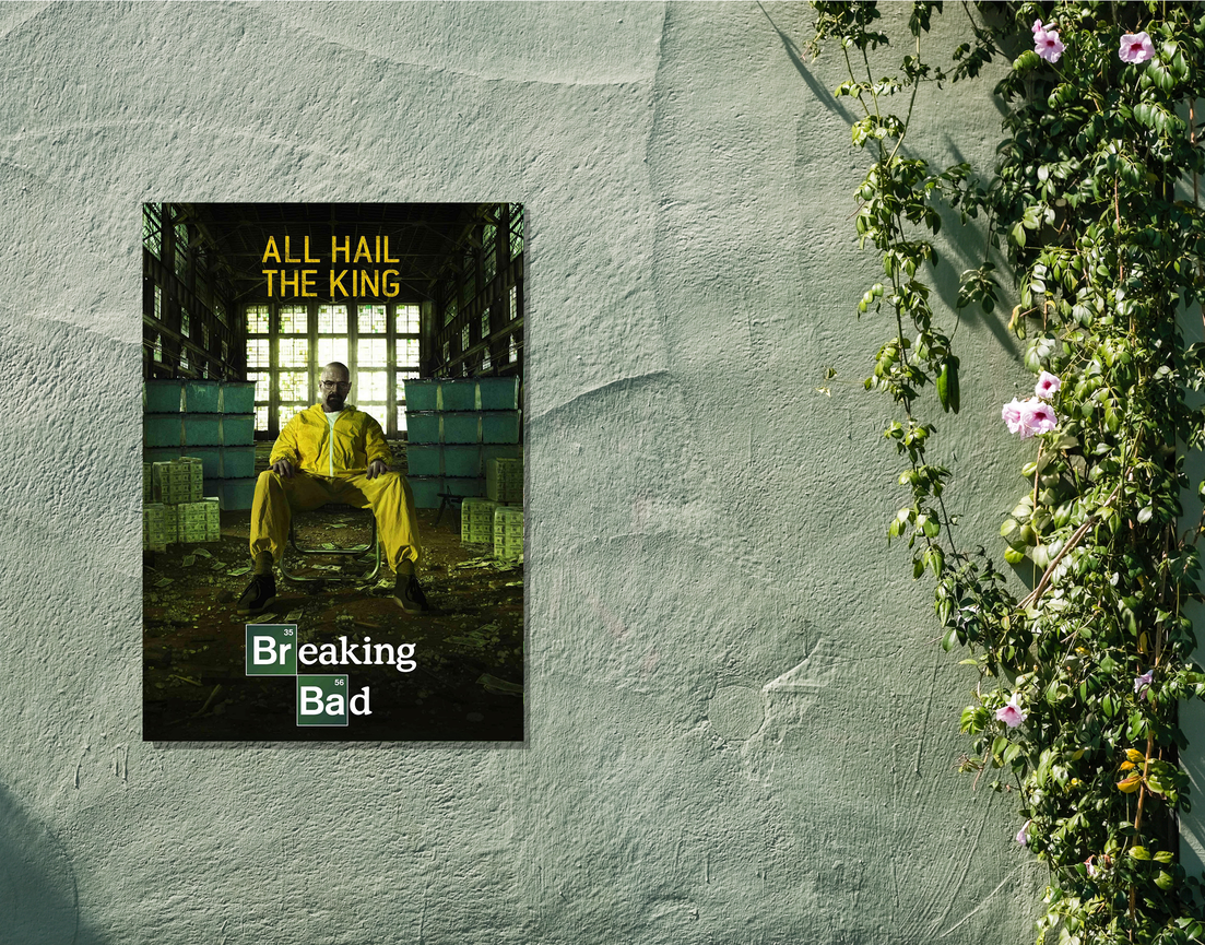 "ALL HAIL THE KING - BREAKING BAD" -Shiny & Sturdy Metallic Poster Art That Pops & Sticks