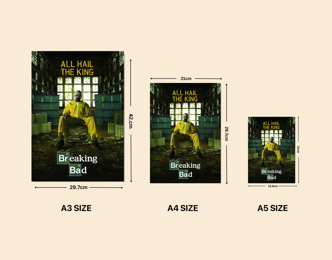 "ALL HAIL THE KING - BREAKING BAD" -Shiny & Sturdy Metallic Poster Art That Pops & Sticks