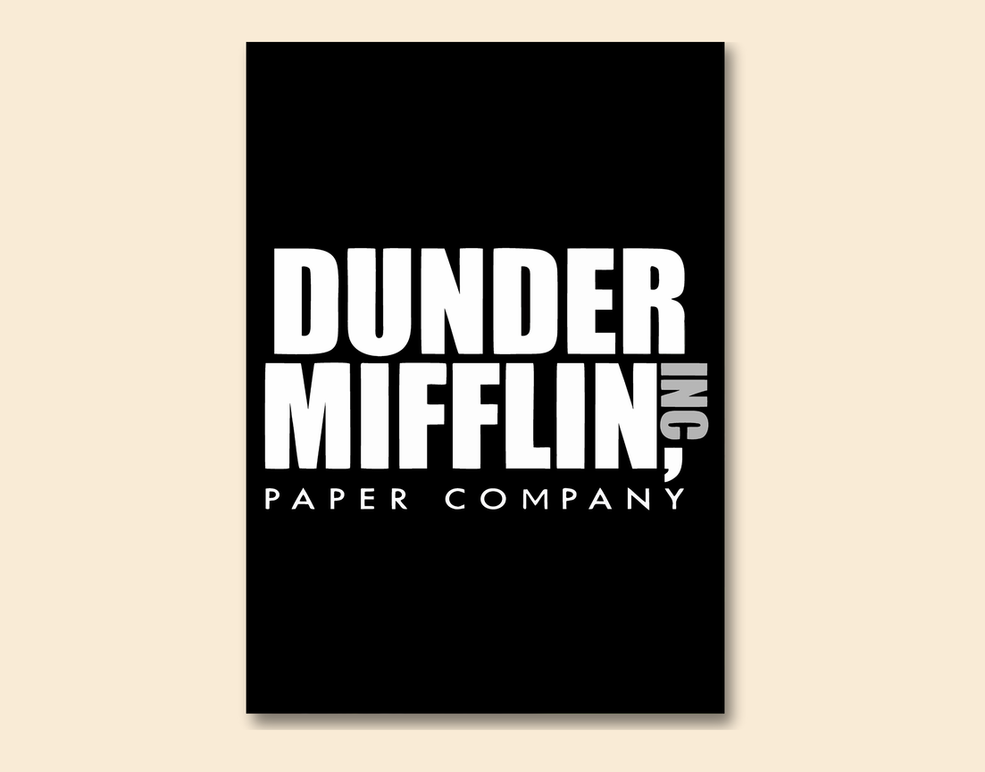 "DUNDER MIFFLIN - THE OFFICE" -Shiny & Sturdy Metallic Poster Art That Pops & Sticks
