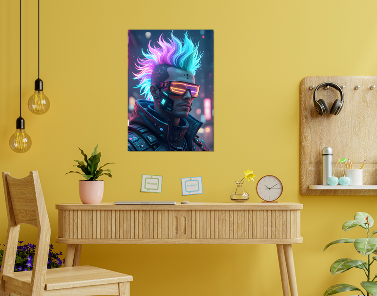 "Cyber Punk Vibes" -Shiny & Sturdy Metallic Poster Art That Pops & Sticks