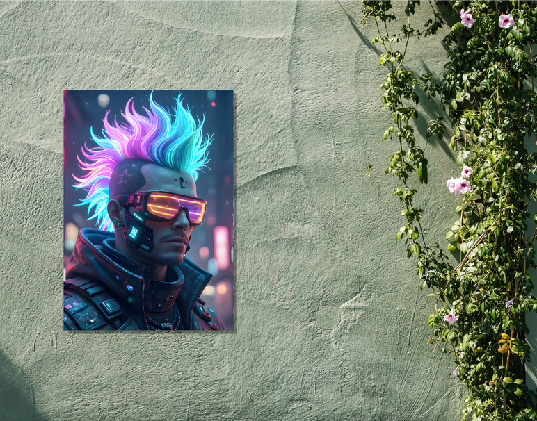"Cyber Punk Vibes" -Shiny & Sturdy Metallic Poster Art That Pops & Sticks
