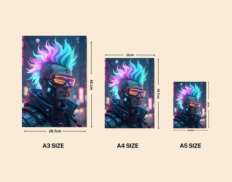 "Cyber Punk Vibes" -Shiny & Sturdy Metallic Poster Art That Pops & Sticks