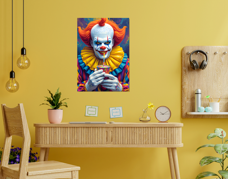 "Trippy Clown Mood" -Shiny & Sturdy Metallic Poster Art That Pops & Sticks