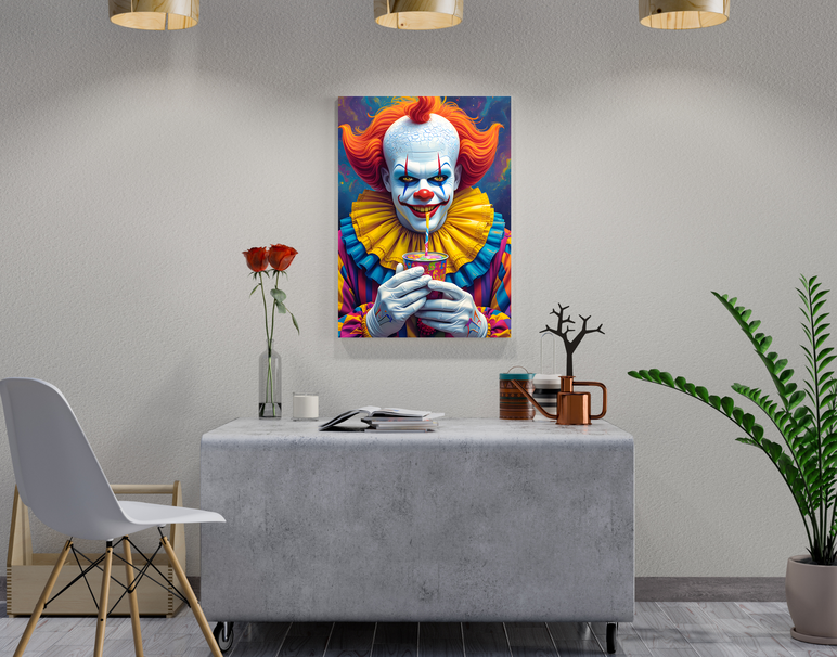 "Trippy Clown Mood" -Shiny & Sturdy Metallic Poster Art That Pops & Sticks