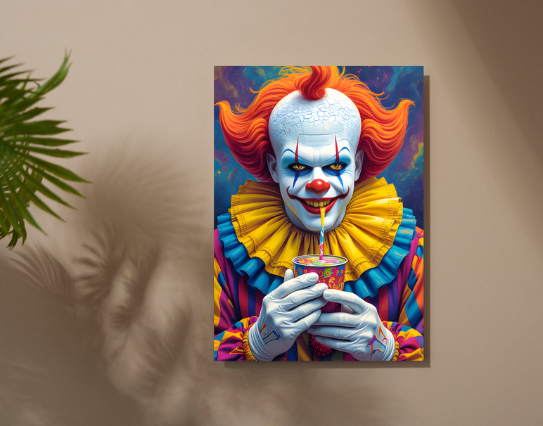 "Trippy Clown Mood" -Shiny & Sturdy Metallic Poster Art That Pops & Sticks