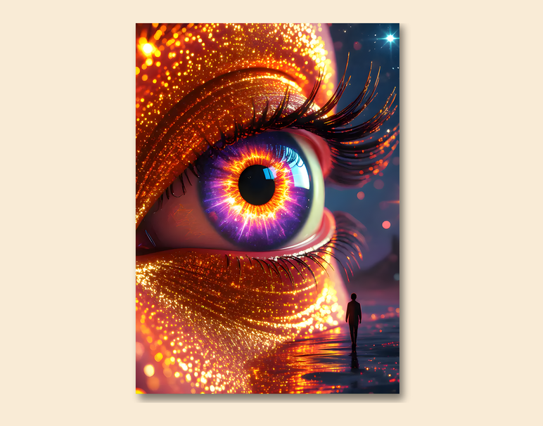 "Cosmic Eye Vision" -Shiny & Sturdy Metallic Poster Art That Pops & Sticks