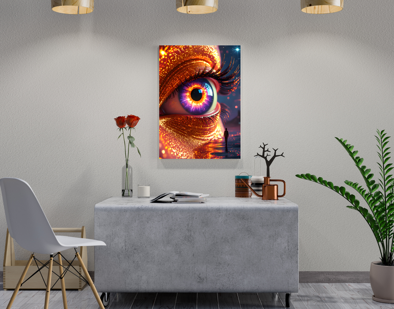 "Cosmic Eye Vision" -Shiny & Sturdy Metallic Poster Art That Pops & Sticks