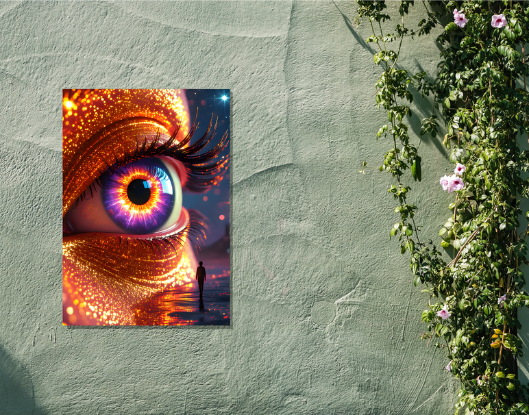 "Cosmic Eye Vision" -Shiny & Sturdy Metallic Poster Art That Pops & Sticks