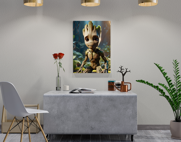 "Baby Groot Vibes" -Shiny & Sturdy Metallic Poster Art That Pops & Sticks