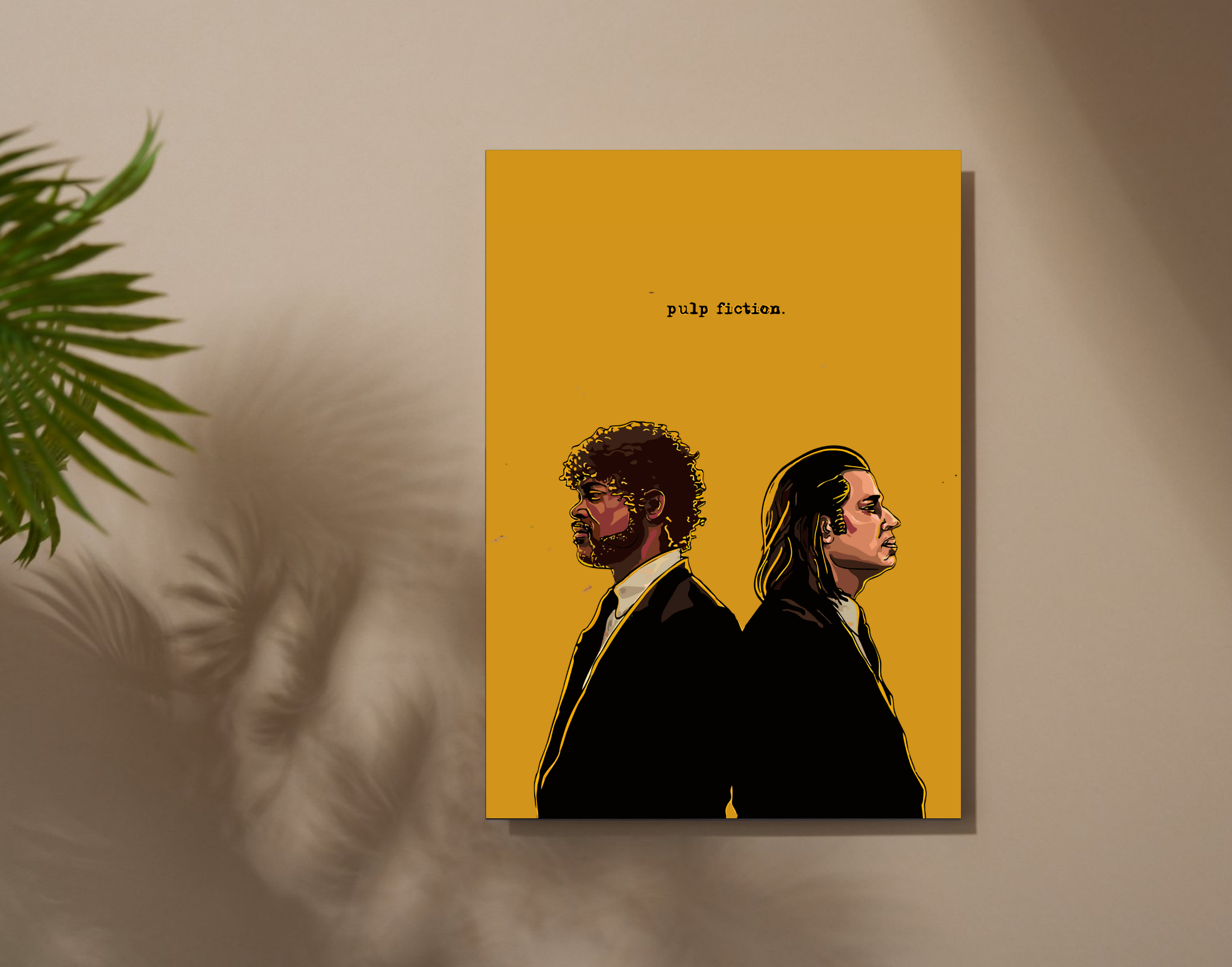 "PULP FICTION : VINCENT AND JULES- CRIME MOVIE"- Shiny & Sturdy Metallic Poster  Art That Pops & Sticks (Literally!)