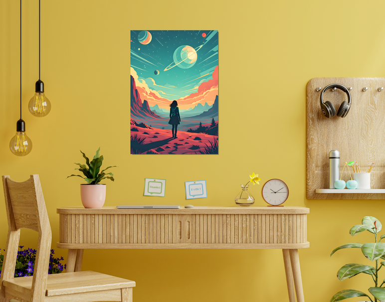 "Dreamscape Wanderer Art" -Shiny & Sturdy Metallic Poster Art That Pops & Sticks